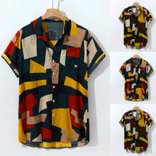 Load image into Gallery viewer, 2019 Summer Men Printed Loose Short Sleeve Casual Buttons shirt hawaiian shirt camisa masculina streetwear chemise homme