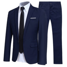 Load image into Gallery viewer, New Men's Suit Two-piece Suit Business Slim Casual Suit Male Youth Groom Wedding Suit Large Size 3XL 4XL 5XL