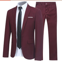 Load image into Gallery viewer, New Men's Suit Two-piece Suit Business Slim Casual Suit Male Youth Groom Wedding Suit Large Size 3XL 4XL 5XL