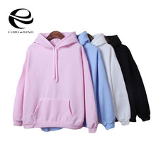 Load image into Gallery viewer, 2019 Autumn Winter New Hoodies Solid Color Hooded Tops Female Sweatshirt Long Sleeve Velvet Thickening Coat Harajuku for Women