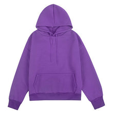 Load image into Gallery viewer, 2019 Autumn Winter New Hoodies Solid Color Hooded Tops Female Sweatshirt Long Sleeve Velvet Thickening Coat Harajuku for Women
