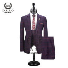 Load image into Gallery viewer, 2019 DARO Mens Suit terno Slim Fit Casual one button Fashion Grid Blazer Side Vent Jacket and Pant for Wedding Party DR8038