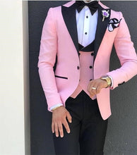 Load image into Gallery viewer, Latest Coat Pant Designs Beige Men Suit Prom Tuxedo Slim Fit 3 Piece Groom Wedding Suits For Men Custom Blazer Terno Masuclino