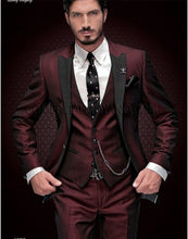 Load image into Gallery viewer, Latest Coat Pant Designs Beige Men Suit Prom Tuxedo Slim Fit 3 Piece Groom Wedding Suits For Men Custom Blazer Terno Masuclino