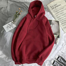 Load image into Gallery viewer, Yan Qing Huan New Fashion Solid Color Plus Velvet Padded Hooded Sweatshirt Top Long Sleeve Winter Warm Coat Women's Hoodies