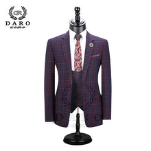 Load image into Gallery viewer, 2019 DARO Mens Suit terno Slim Fit Casual one button Fashion Grid Blazer Side Vent Jacket and Pant for Wedding Party DR8038