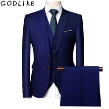 Load image into Gallery viewer, Wedding Suits For Men Slim Fit Men's Business Casual Groom Suits Formal Burgundy Green Purple Yellow Red White Man Suit 5XL 6XL