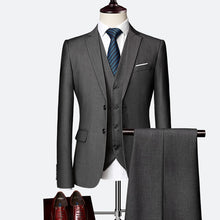 Load image into Gallery viewer, Wedding Suits For Men Slim Fit Men's Business Casual Groom Suits Formal Burgundy Green Purple Yellow Red White Man Suit 5XL 6XL