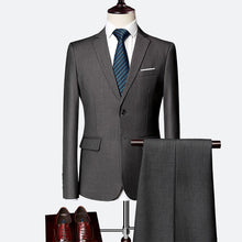 Load image into Gallery viewer, Wedding Suits For Men Slim Fit Men's Business Casual Groom Suits Formal Burgundy Green Purple Yellow Red White Man Suit 5XL 6XL