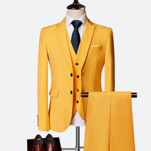 Load image into Gallery viewer, Wedding Suits For Men Slim Fit Men's Business Casual Groom Suits Formal Burgundy Green Purple Yellow Red White Man Suit 5XL 6XL
