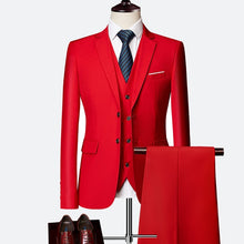 Load image into Gallery viewer, Wedding Suits For Men Slim Fit Men's Business Casual Groom Suits Formal Burgundy Green Purple Yellow Red White Man Suit 5XL 6XL