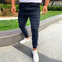 Load image into Gallery viewer, Mens Fashion Pants Men Streetwear Hip Hop Pants Skinny Chinos Plaid Trousers Slim Fit Casual Pants Joggers