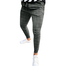 Load image into Gallery viewer, Mens Fashion Pants Men Streetwear Hip Hop Pants Skinny Chinos Plaid Trousers Slim Fit Casual Pants Joggers