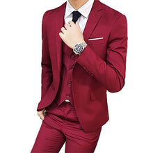 Load image into Gallery viewer, 3Pc Wedding Suits for Men Autumn Blazer Pants Single Breasted Smart Casual Straight Female Slim Suits Plus Size 6XL Groom Suit