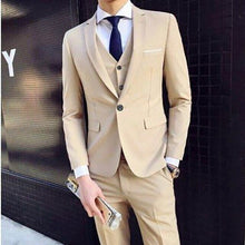 Load image into Gallery viewer, 3Pc Wedding Suits for Men Autumn Blazer Pants Single Breasted Smart Casual Straight Female Slim Suits Plus Size 6XL Groom Suit
