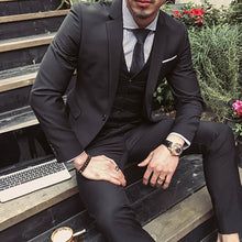 Load image into Gallery viewer, 3Pc Wedding Suits for Men Autumn Blazer Pants Single Breasted Smart Casual Straight Female Slim Suits Plus Size 6XL Groom Suit