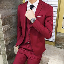Load image into Gallery viewer, 3Pc Wedding Suits for Men Autumn Blazer Pants Single Breasted Smart Casual Straight Female Slim Suits Plus Size 6XL Groom Suit