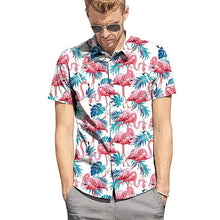 Load image into Gallery viewer, Men's Flamingo Printing Summer Short Sleeve Shirts 2019 New Hawaii Style Beach Casual Slim Fit Breathable Comfortable Tops