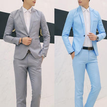 Load image into Gallery viewer, Fashion Mens Suits with Pants Solid Men's Blazer Slim Fits Wedding Male Groom Tuxedos suit Prom (Jacket+Pants) costume homme