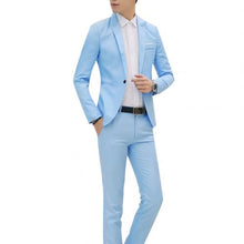 Load image into Gallery viewer, Fashion Mens Suits with Pants Solid Men's Blazer Slim Fits Wedding Male Groom Tuxedos suit Prom (Jacket+Pants) costume homme