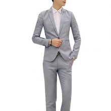 Load image into Gallery viewer, Fashion Mens Suits with Pants Solid Men's Blazer Slim Fits Wedding Male Groom Tuxedos suit Prom (Jacket+Pants) costume homme