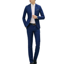 Load image into Gallery viewer, Fashion Mens Suits with Pants Solid Men's Blazer Slim Fits Wedding Male Groom Tuxedos suit Prom (Jacket+Pants) costume homme