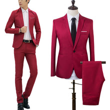 Load image into Gallery viewer, 2 PCS Men New Slim Fit Formal Business Suit Mens Coat Pants Party Wedding Prom Men Suit Costume Homme 2019