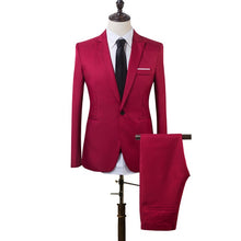 Load image into Gallery viewer, 2 PCS Men New Slim Fit Formal Business Suit Mens Coat Pants Party Wedding Prom Men Suit Costume Homme 2019