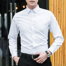 Load image into Gallery viewer, New 2019 Autumn Long Sleeve Turn-down Collar Men Shirts Tops Office Work Casual Slim White Shirt Male Formal Large Size Shirt