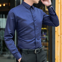 Load image into Gallery viewer, New 2019 Autumn Long Sleeve Turn-down Collar Men Shirts Tops Office Work Casual Slim White Shirt Male Formal Large Size Shirt
