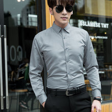 Load image into Gallery viewer, New 2019 Autumn Long Sleeve Turn-down Collar Men Shirts Tops Office Work Casual Slim White Shirt Male Formal Large Size Shirt