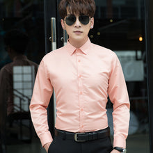 Load image into Gallery viewer, New 2019 Autumn Long Sleeve Turn-down Collar Men Shirts Tops Office Work Casual Slim White Shirt Male Formal Large Size Shirt