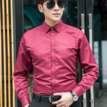 Load image into Gallery viewer, New 2019 Autumn Long Sleeve Turn-down Collar Men Shirts Tops Office Work Casual Slim White Shirt Male Formal Large Size Shirt