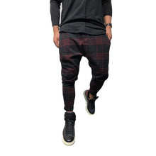 Load image into Gallery viewer, Fashion Men's Plaid 3D Digital Print None Elastic Waist Casual, Casual Pants Gradient Sport Mefium Waist Pants