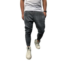 Load image into Gallery viewer, Fashion Men's Plaid 3D Digital Print None Elastic Waist Casual, Casual Pants Gradient Sport Mefium Waist Pants