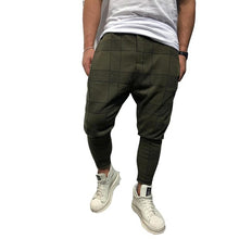 Load image into Gallery viewer, Fashion Men's Plaid 3D Digital Print None Elastic Waist Casual, Casual Pants Gradient Sport Mefium Waist Pants