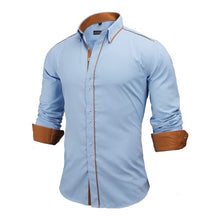 Load image into Gallery viewer, VISADA JAUNA Men Shirts Europe Size New Arrivals Slim Fit Male Shirt Solid Long Sleeve British Style Cotton Men's Shirt N332