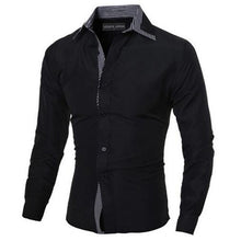 Load image into Gallery viewer, VISADA JAUNA Men Shirts Europe Size New Arrivals Slim Fit Male Shirt Solid Long Sleeve British Style Cotton Men's Shirt N332