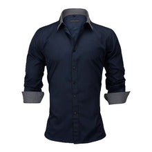 Load image into Gallery viewer, VISADA JAUNA Men Shirts Europe Size New Arrivals Slim Fit Male Shirt Solid Long Sleeve British Style Cotton Men's Shirt N332