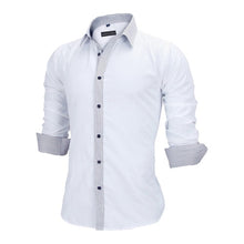 Load image into Gallery viewer, VISADA JAUNA Men Shirts Europe Size New Arrivals Slim Fit Male Shirt Solid Long Sleeve British Style Cotton Men's Shirt N332