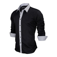 Load image into Gallery viewer, VISADA JAUNA Men Shirts Europe Size New Arrivals Slim Fit Male Shirt Solid Long Sleeve British Style Cotton Men's Shirt N332