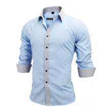 Load image into Gallery viewer, VISADA JAUNA Men Shirts Europe Size New Arrivals Slim Fit Male Shirt Solid Long Sleeve British Style Cotton Men's Shirt N332