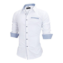 Load image into Gallery viewer, VISADA JAUNA Men Shirts Europe Size New Arrivals Slim Fit Male Shirt Solid Long Sleeve British Style Cotton Men's Shirt N332