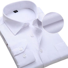 Load image into Gallery viewer, Plus Size Long Sleeve Men Dress Shirt Fashion Male Business Formal Wear Office Working Shirts 6XL 7XL 8XL white shirt