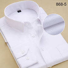 Load image into Gallery viewer, Plus Size Long Sleeve Men Dress Shirt Fashion Male Business Formal Wear Office Working Shirts 6XL 7XL 8XL white shirt