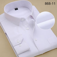 Load image into Gallery viewer, Plus Size Long Sleeve Men Dress Shirt Fashion Male Business Formal Wear Office Working Shirts 6XL 7XL 8XL white shirt