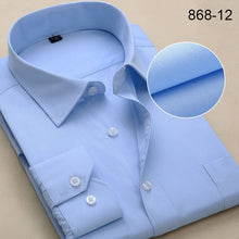 Load image into Gallery viewer, Plus Size Long Sleeve Men Dress Shirt Fashion Male Business Formal Wear Office Working Shirts 6XL 7XL 8XL white shirt