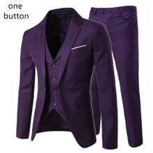 Load image into Gallery viewer, 2019 men's fashion Slim suits men's business casual clothing groomsman three-piece suit Blazers jacket pants trousers vest sets
