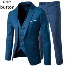 Load image into Gallery viewer, 2019 men's fashion Slim suits men's business casual clothing groomsman three-piece suit Blazers jacket pants trousers vest sets