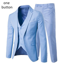 Load image into Gallery viewer, 2019 men's fashion Slim suits men's business casual clothing groomsman three-piece suit Blazers jacket pants trousers vest sets